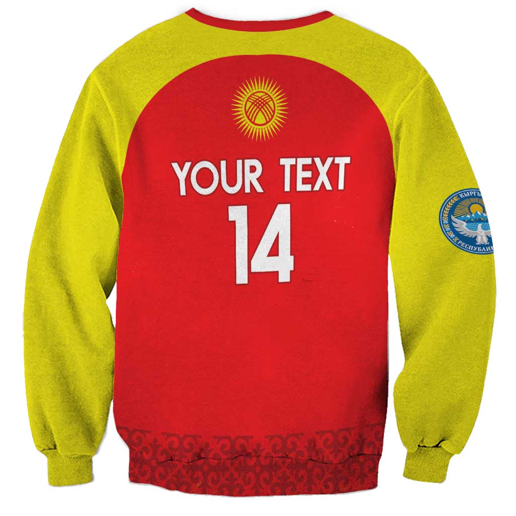 Custom Kyrgyzstan Football Sweatshirt Go White Falcons Sporty Style - Wonder Print Shop