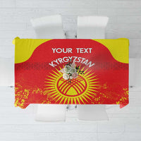 Custom Kyrgyzstan Football Tablecloth Go White Falcons Sporty Style - Wonder Print Shop