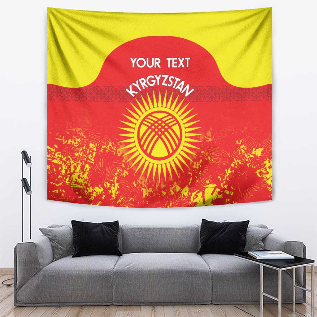 Custom Kyrgyzstan Football Tapestry Go White Falcons Sporty Style - Wonder Print Shop