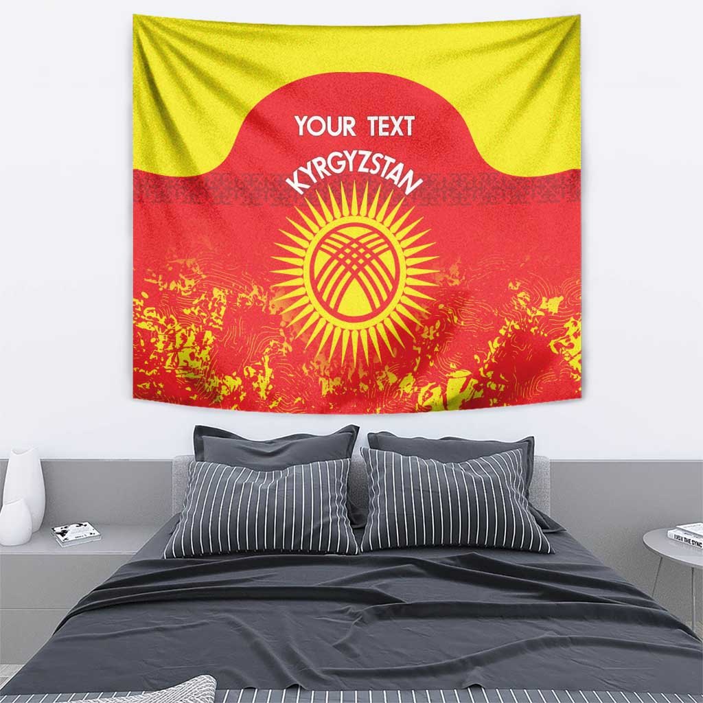 Custom Kyrgyzstan Football Tapestry Go White Falcons Sporty Style - Wonder Print Shop