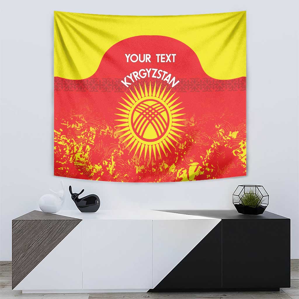 Custom Kyrgyzstan Football Tapestry Go White Falcons Sporty Style - Wonder Print Shop