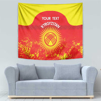 Custom Kyrgyzstan Football Tapestry Go White Falcons Sporty Style - Wonder Print Shop