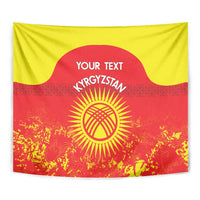 Custom Kyrgyzstan Football Tapestry Go White Falcons Sporty Style - Wonder Print Shop