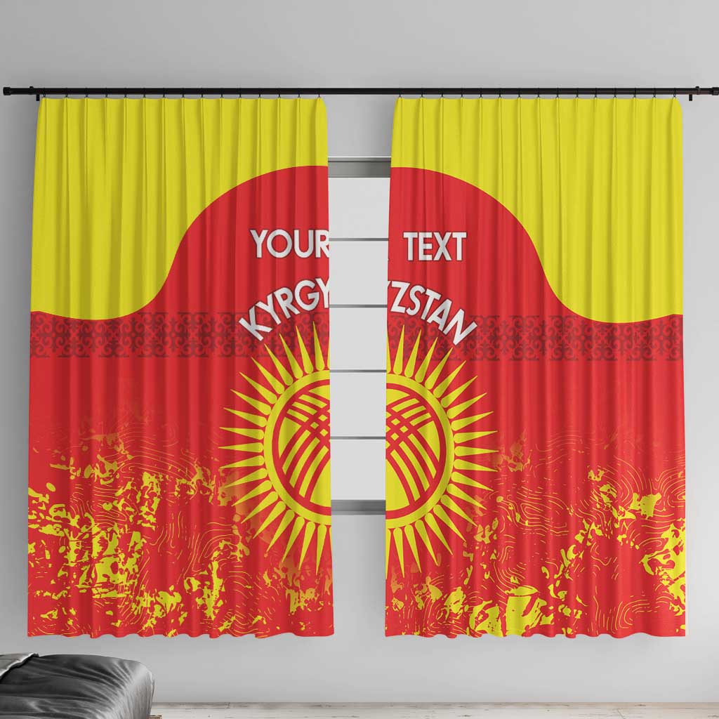 Custom Kyrgyzstan Football Window Curtain Go White Falcons Sporty Style - Wonder Print Shop
