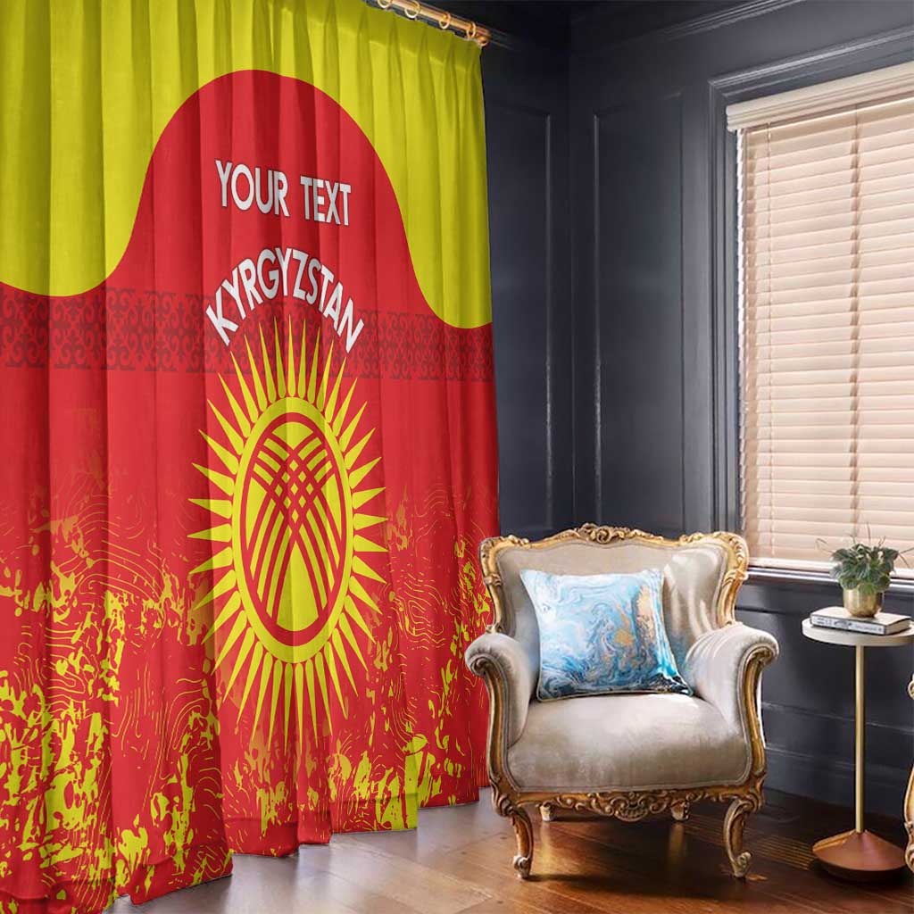 Custom Kyrgyzstan Football Window Curtain Go White Falcons Sporty Style - Wonder Print Shop