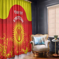 Custom Kyrgyzstan Football Window Curtain Go White Falcons Sporty Style - Wonder Print Shop