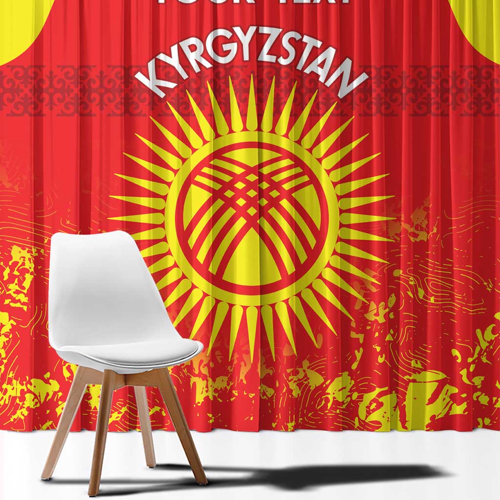 Custom Kyrgyzstan Football Window Curtain Go White Falcons Sporty Style - Wonder Print Shop