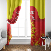 Custom Kyrgyzstan Football Window Curtain Go White Falcons Sporty Style - Wonder Print Shop