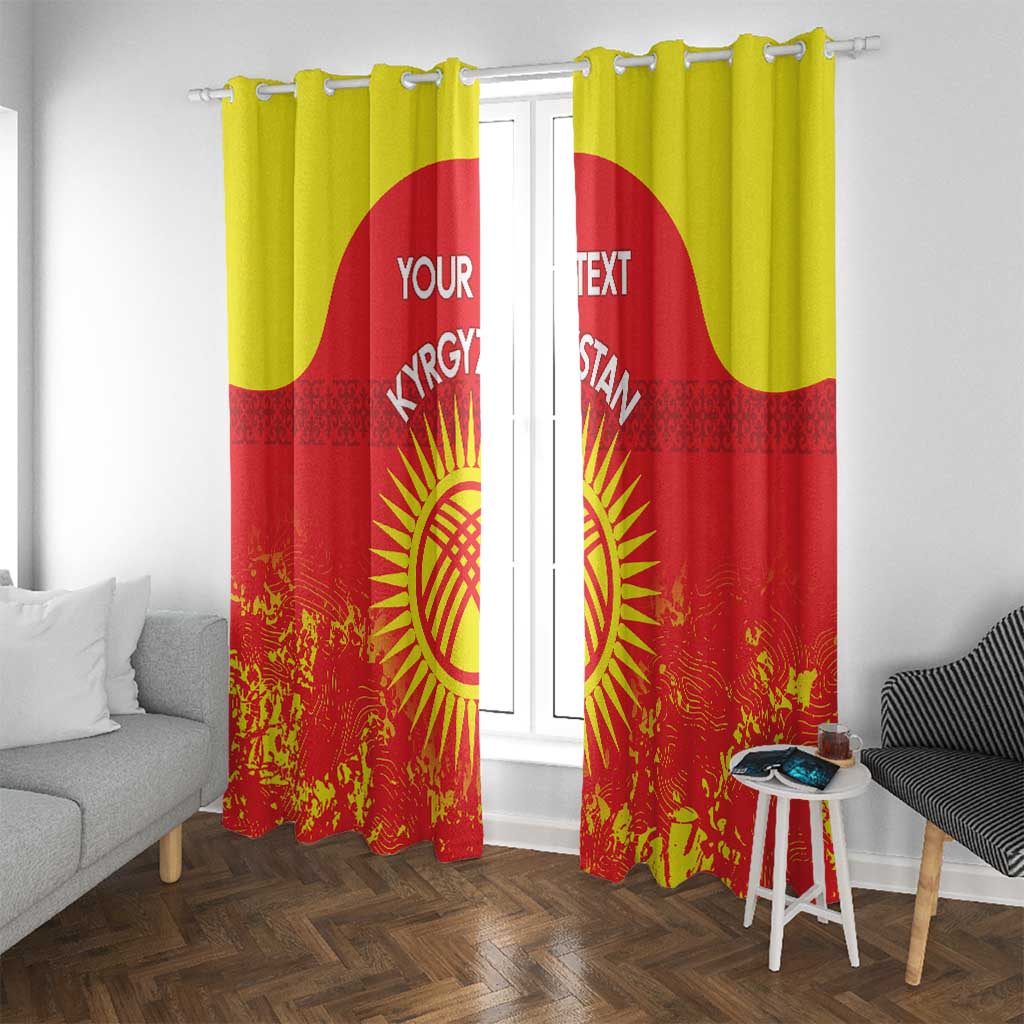 Custom Kyrgyzstan Football Window Curtain Go White Falcons Sporty Style - Wonder Print Shop