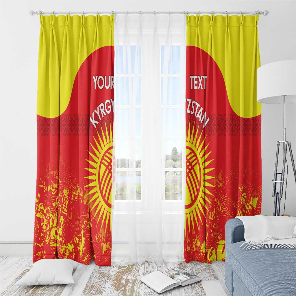 Custom Kyrgyzstan Football Window Curtain Go White Falcons Sporty Style - Wonder Print Shop