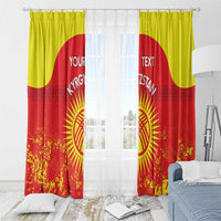 Custom Kyrgyzstan Football Window Curtain Go White Falcons Sporty Style - Wonder Print Shop