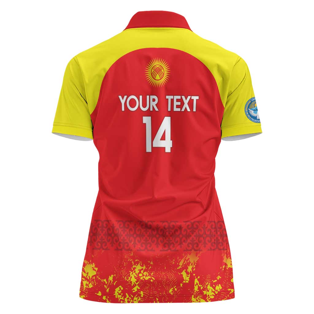 Custom Kyrgyzstan Football Women Polo Shirt Go White Falcons Sporty Style - Wonder Print Shop