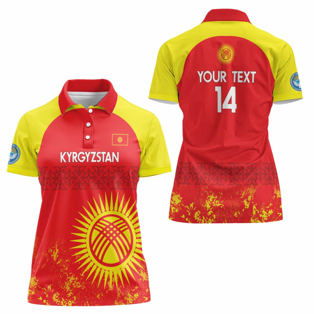 Custom Kyrgyzstan Football Women Polo Shirt Go White Falcons Sporty Style - Wonder Print Shop