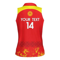 Custom Kyrgyzstan Football Women Sleeveless Polo Shirt Go White Falcons Sporty Style - Wonder Print Shop