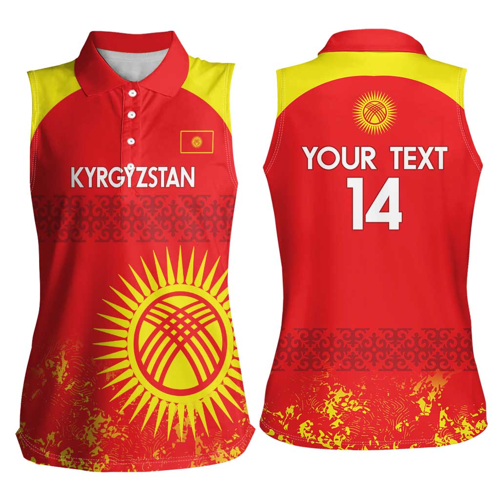 Custom Kyrgyzstan Football Women Sleeveless Polo Shirt Go White Falcons Sporty Style - Wonder Print Shop