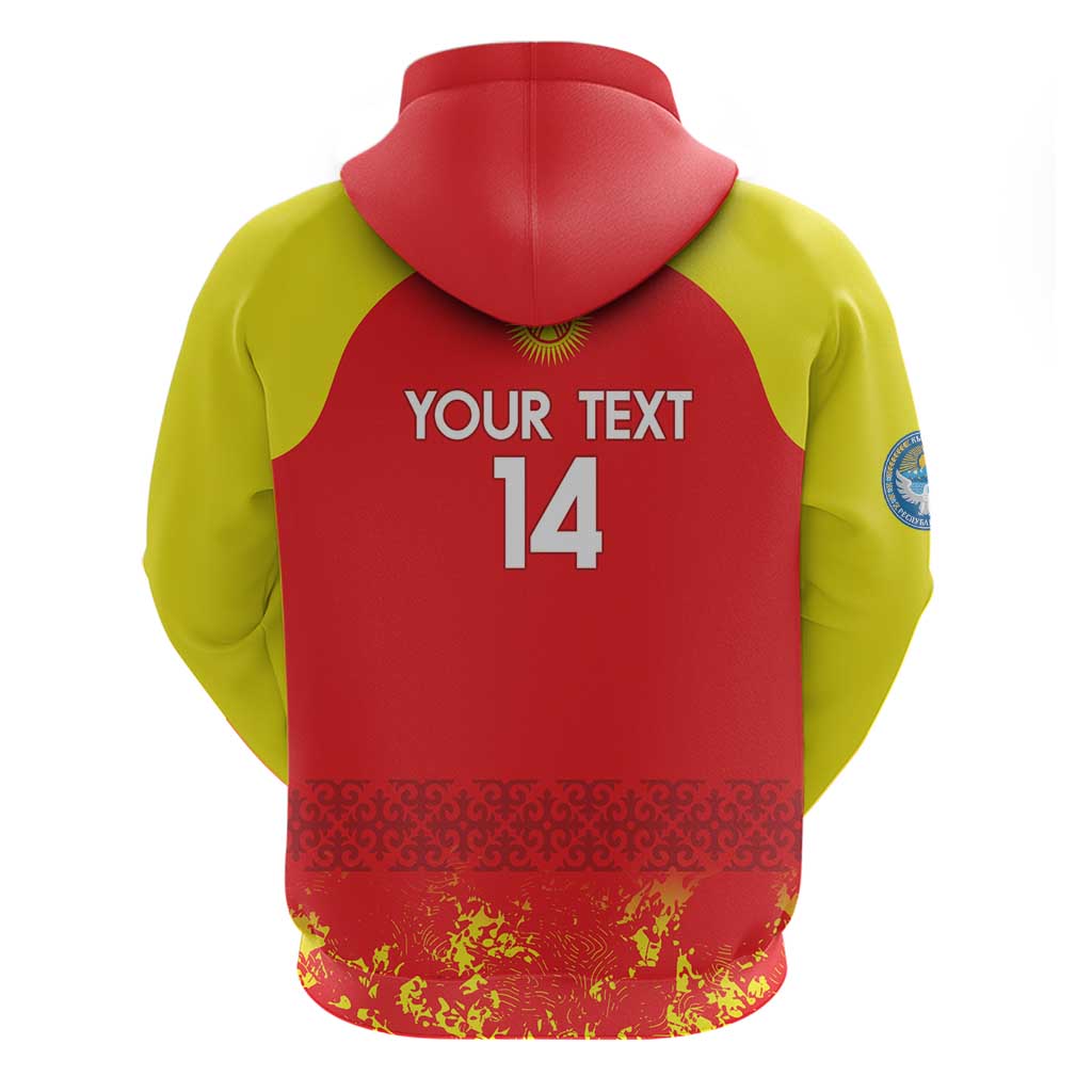 Custom Kyrgyzstan Football Zip Hoodie Go White Falcons Sporty Style - Wonder Print Shop