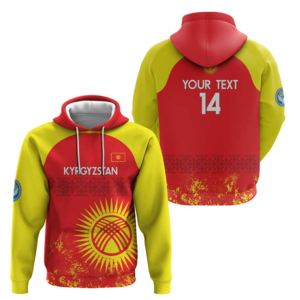 Custom Kyrgyzstan Football Zip Hoodie Go White Falcons Sporty Style - Wonder Print Shop