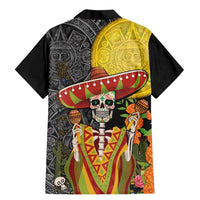 Mexico Dia De Los Muertos Family Matching Mermaid Dress and Hawaiian Shirt Sugar Skull Sombrero Aztec Pattern - Wonder Print Shop