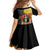 Mexico Dia De Los Muertos Family Matching Short Sleeve Bodycon Dress and Hawaiian Shirt Sugar Skull Sombrero Aztec Pattern - Wonder Print Shop