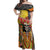 Mexico Dia De Los Muertos Off Shoulder Maxi Dress Sugar Skull Sombrero Aztec Pattern - Wonder Print Shop