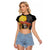 Mexico Dia De Los Muertos Raglan Cropped T Shirt Sugar Skull Sombrero Aztec Pattern - Wonder Print Shop
