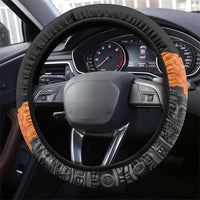 Mexico Dia De Los Muertos Steering Wheel Cover Sugar Skull Sombrero Aztec Pattern - Wonder Print Shop