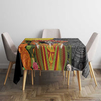 Mexico Dia De Los Muertos Tablecloth Sugar Skull Sombrero Aztec Pattern - Wonder Print Shop