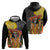 Mexico Dia De Los Muertos Zip Hoodie Sugar Skull Sombrero Aztec Pattern - Wonder Print Shop