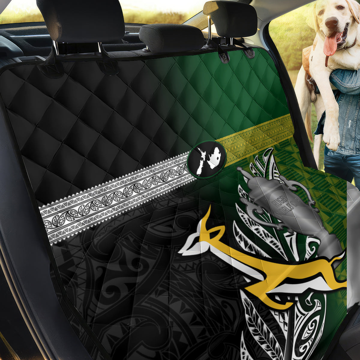 New Zealand and South Africa Rugby Back Car Seat Cover 2023 World Cup Final All Black Springboks Together - Wonder Print Shop