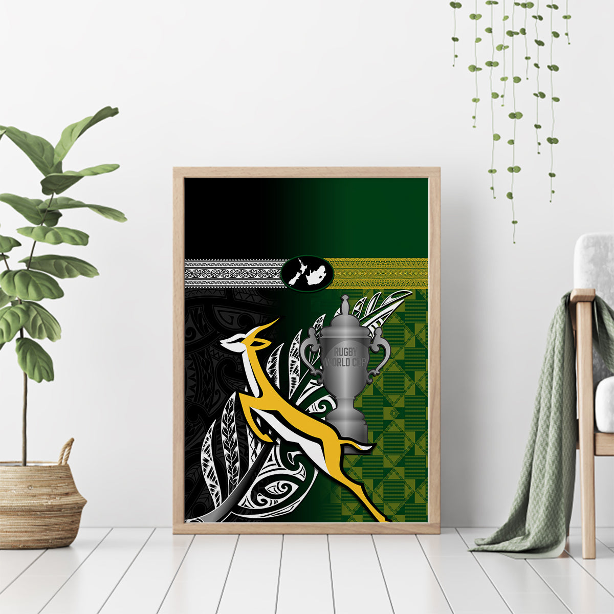 New Zealand and South Africa Rugby Canvas Wall Art 2023 World Cup Final All Black Springboks Together - Wonder Print Shop