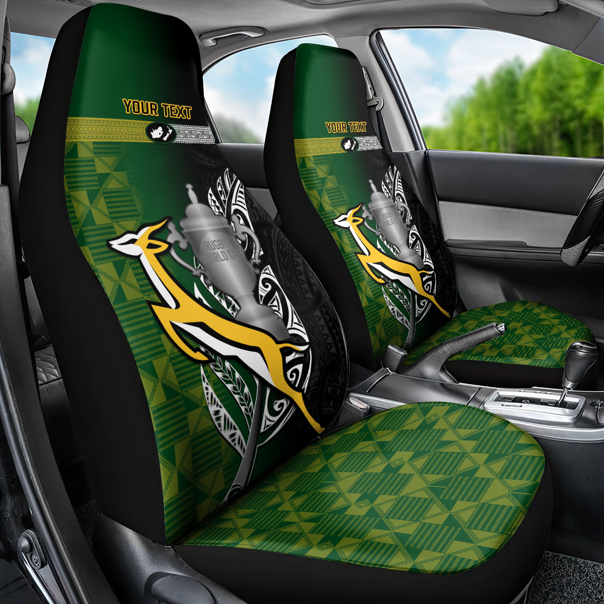 New Zealand and South Africa Rugby Car Seat Cover 2023 World Cup Final All Black Springboks Together - Wonder Print Shop