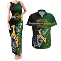 Personalised New Zealand and South Africa Rugby Couples Matching Tank Maxi Dress and Hawaiian Shirt 2023 World Cup Final All Black Springboks Together - Wonder Print Shop