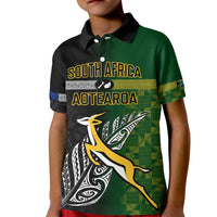 Personalised New Zealand and South Africa Rugby Kid Polo Shirt 2023 World Cup Final All Black Springboks Together - Wonder Print Shop