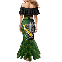 Personalised New Zealand and South Africa Rugby Mermaid Dress 2023 World Cup Final All Black Springboks Together - Wonder Print Shop