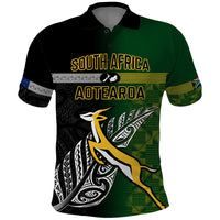 Personalised New Zealand and South Africa Rugby Polo Shirt 2023 World Cup Final All Black Springboks Together - Wonder Print Shop