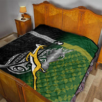 New Zealand and South Africa Rugby Quilt 2023 World Cup Final All Black Springboks Together - Wonder Print Shop