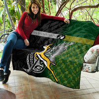 New Zealand and South Africa Rugby Quilt 2023 World Cup Final All Black Springboks Together - Wonder Print Shop
