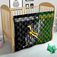 New Zealand and South Africa Rugby Quilt 2023 World Cup Final All Black Springboks Together - Wonder Print Shop