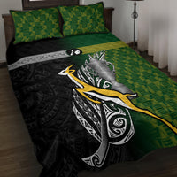 New Zealand and South Africa Rugby Quilt Bed Set 2023 World Cup Final All Black Springboks Together - Wonder Print Shop