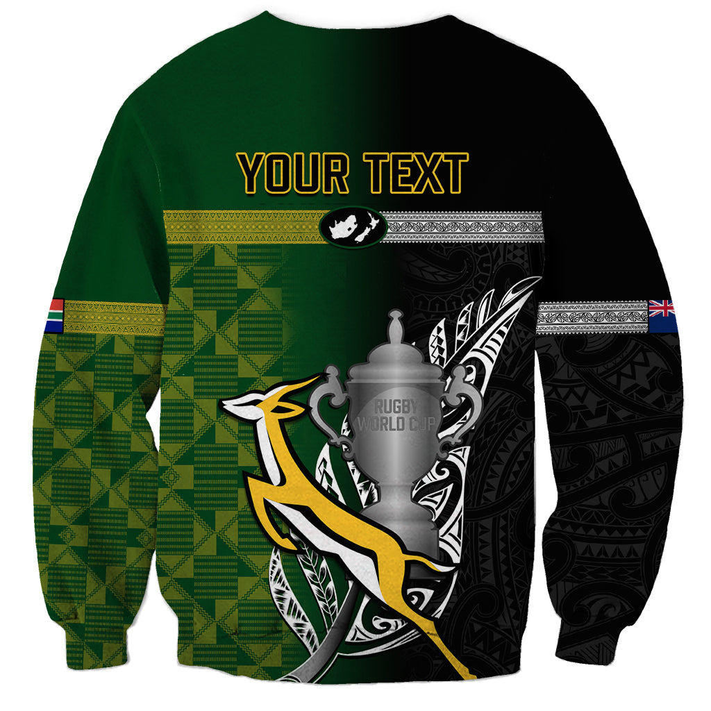 Personalised New Zealand and South Africa Rugby Sweatshirt 2023 World Cup Final All Black Springboks Together - Wonder Print Shop