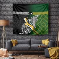 New Zealand and South Africa Rugby Tapestry 2023 World Cup Final All Black Springboks Together - Wonder Print Shop