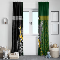 New Zealand and South Africa Rugby Window Curtain 2023 World Cup Final All Black Springboks Together - Wonder Print Shop