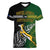 Personalised New Zealand and South Africa Rugby Women V Neck T Shirt 2023 World Cup Final All Black Springboks Together - Wonder Print Shop