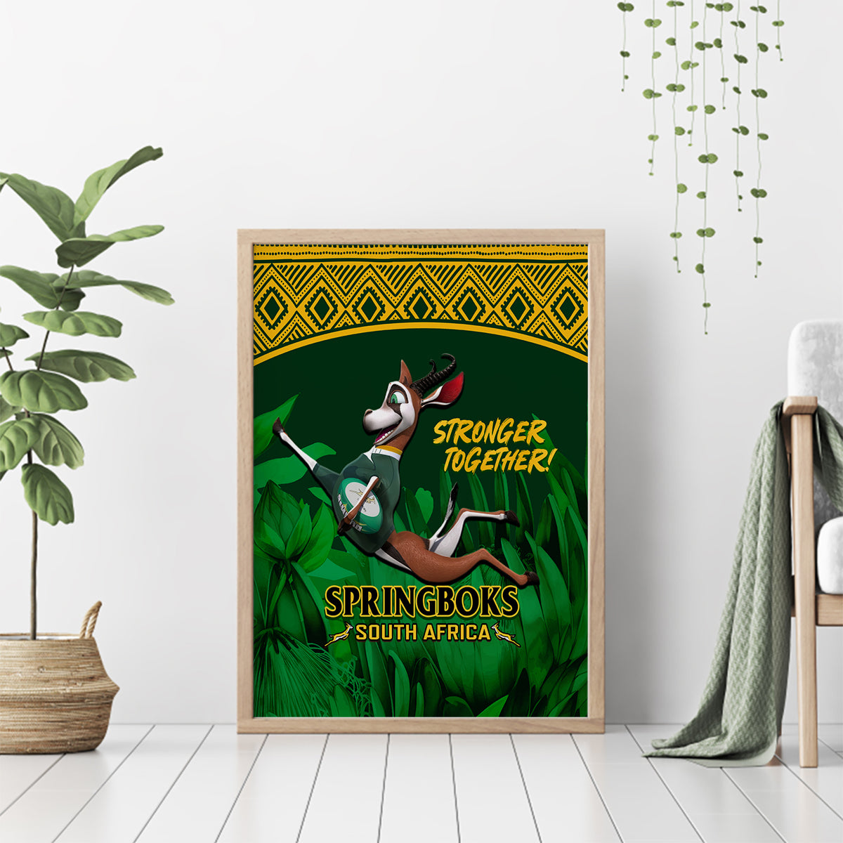 South Africa Rugby Canvas Wall Art Go Bokke World Cup Champions History - Wonder Print Shop