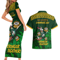 South Africa Rugby Couples Matching Short Sleeve Bodycon Dress and Hawaiian Shirt Go Bokke World Cup Champions History - Wonder Print Shop