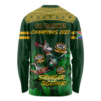 South Africa Rugby Long Sleeve Shirt Go Bokke World Cup Champions History - Wonder Print Shop