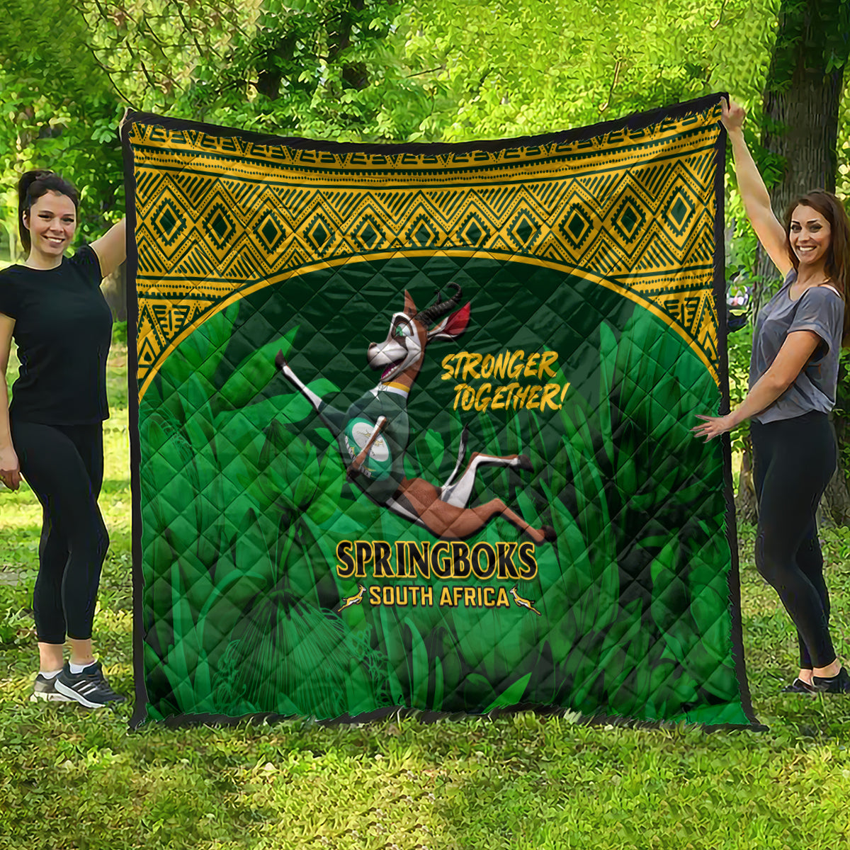 South Africa Rugby Quilt Go Bokke World Cup Champions History - Wonder Print Shop