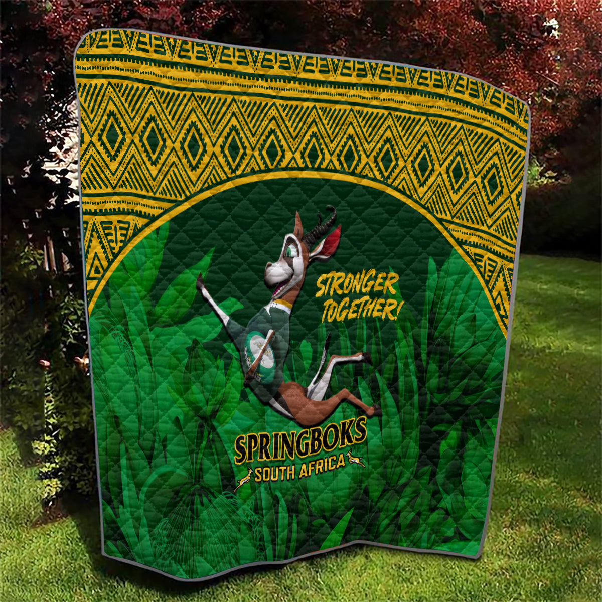 South Africa Rugby Quilt Go Bokke World Cup Champions History - Wonder Print Shop