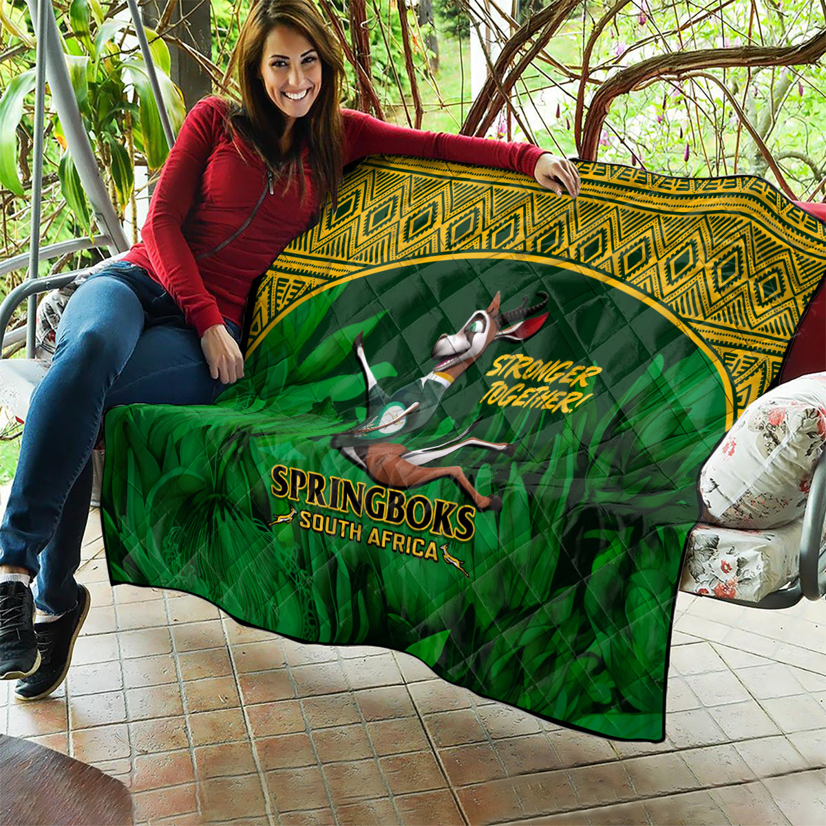 South Africa Rugby Quilt Go Bokke World Cup Champions History - Wonder Print Shop