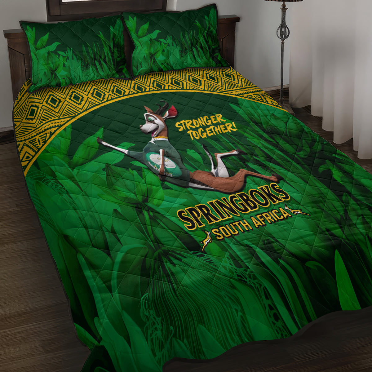 South Africa Rugby Quilt Bed Set Go Bokke World Cup Champions History - Wonder Print Shop